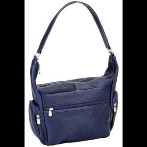 Le Donne Leather Aria Hobo Shoulder Bag Navy
